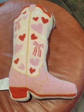 Cowgirl Boot Pillow,NWT,Girly/ Cute! New W Tags,large